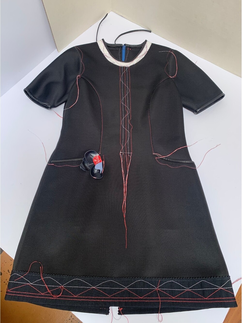 Handmade Deconstructed Black Dress Avant Garde Artwear Exposed Stitching OOAK